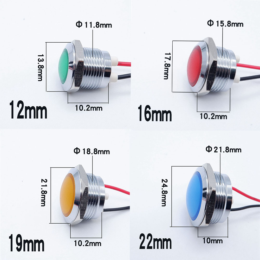 10pcs 12/16/19/22mm Metal LED  - Signal Panel Orange recensione e prezzo
