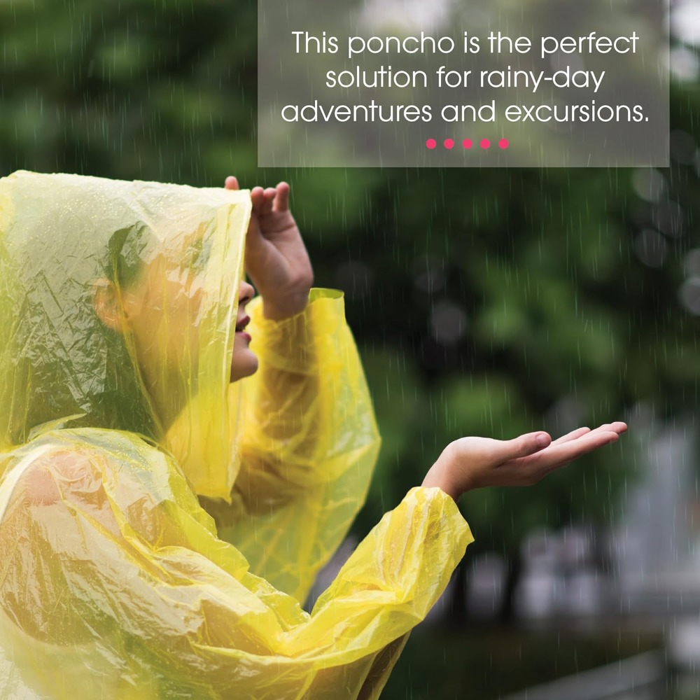 Disposable Yellow Rain Ponchos - Emergency Poncho Rain recensione e prezzo
