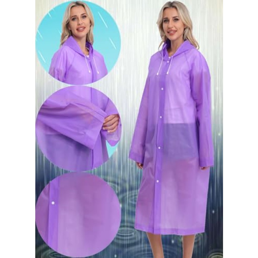 2-Pack Reusable Rain Ponchos f - Emergency Poncho Rain recensione e prezzo