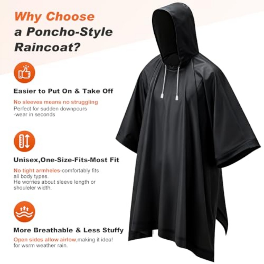 8 Pack Hooded Rain Ponchos for - Emergency Poncho Rain recensione e prezzo