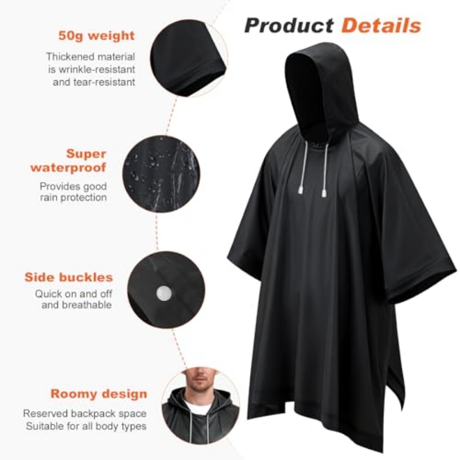 8 Pack Hooded Rain Ponchos for - Emergency Poncho Rain recensione e prezzo