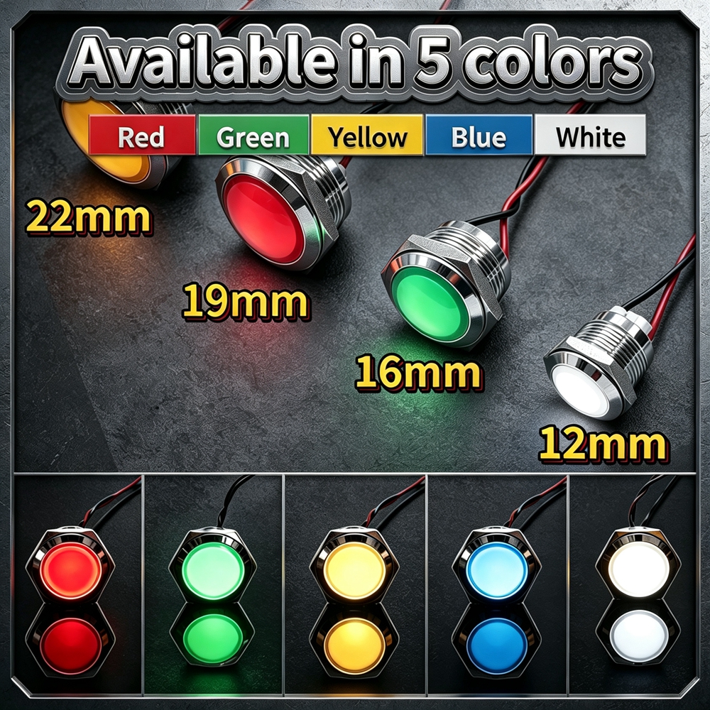12mm 16mm 19mm 22mm Metal LED  - Signal Panel Orange recensione e prezzo