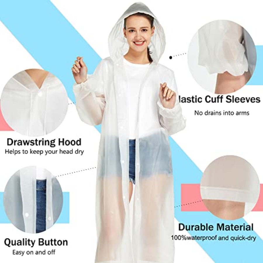 2 Pack Waterproof Rain Ponchos - Emergency Poncho Rain recensione e prezzo