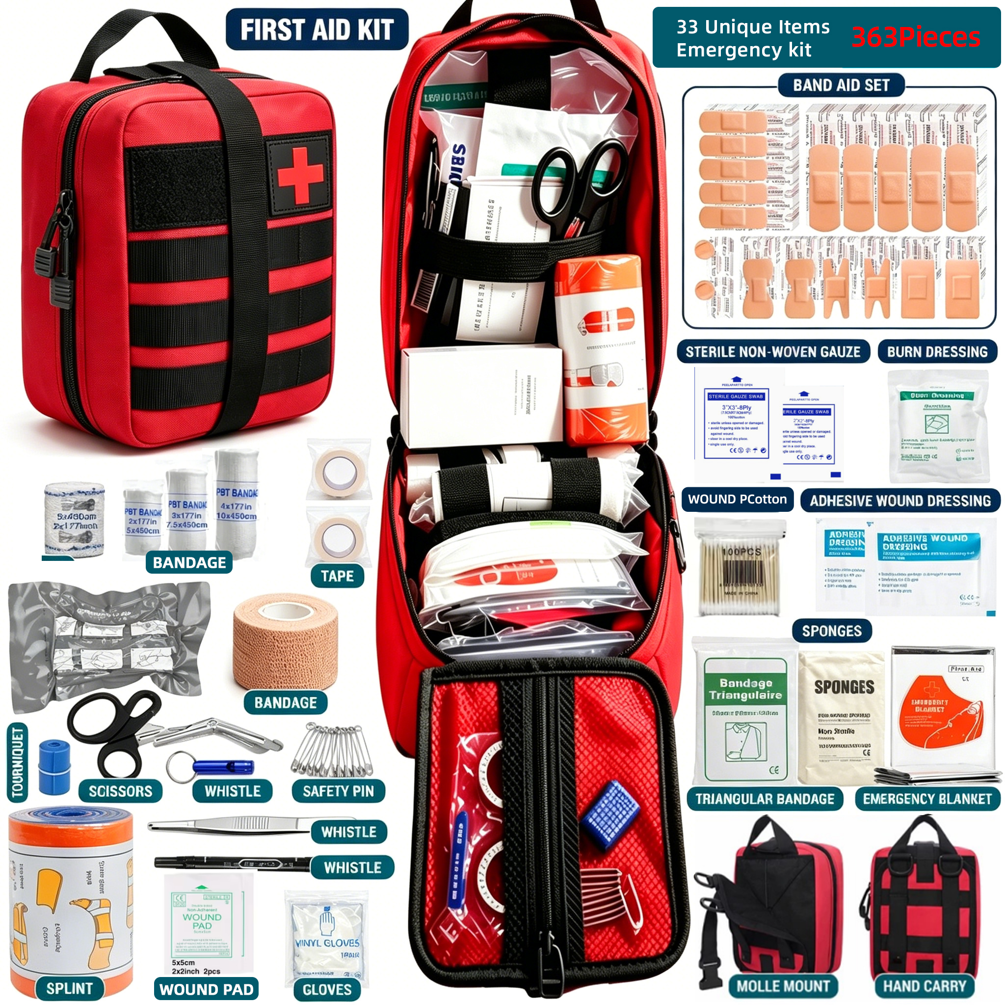 363pcs First Aid Kit Bag All P - Bivy Bag Emergency recensione e prezzo