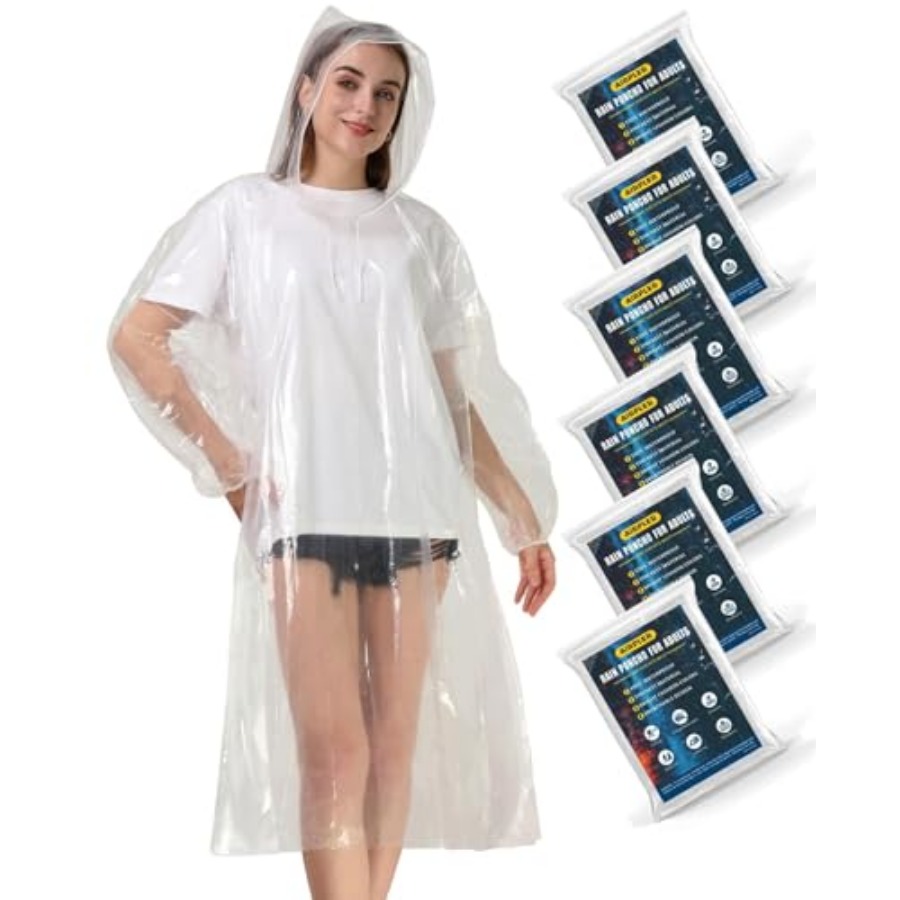 Disposable Rain Ponchos for Ad - Emergency Poncho Rain recensione e prezzo