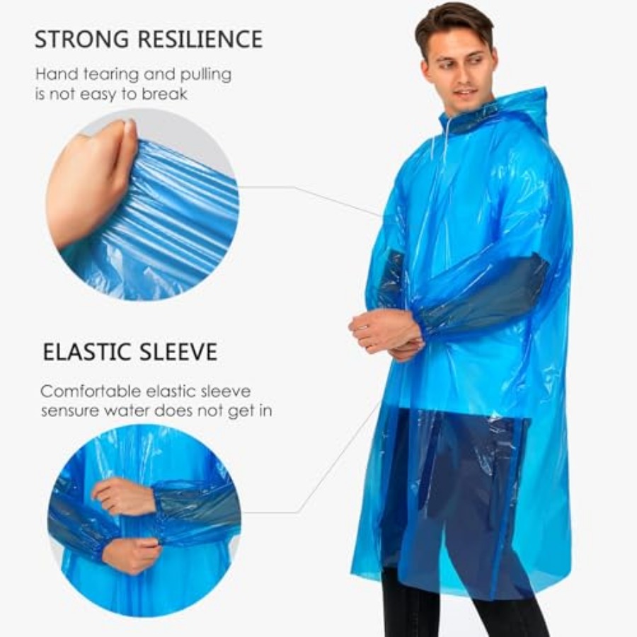 Disposable Rain Ponchos for Ad - Emergency Poncho Rain recensione e prezzo