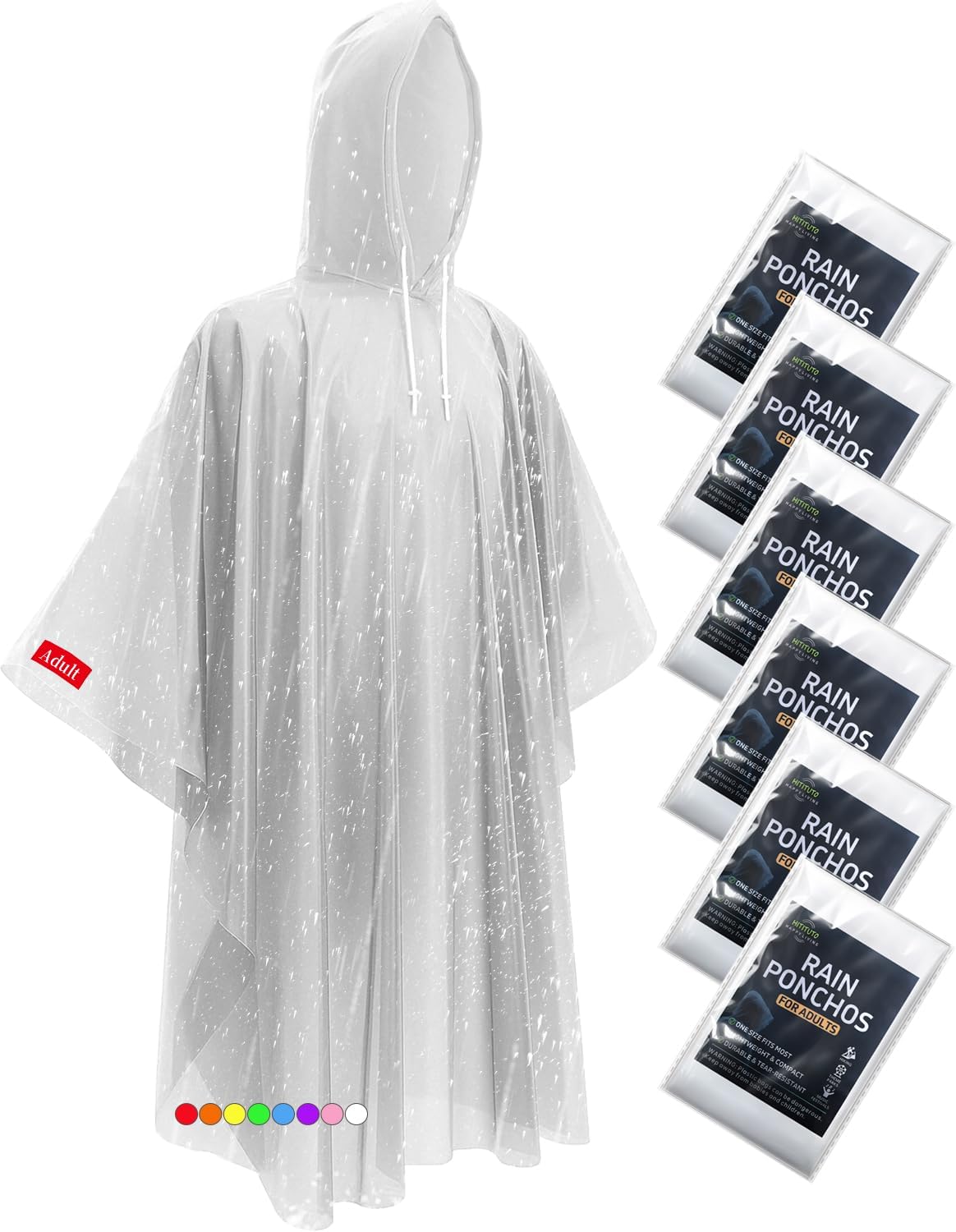Extra Long Rain Ponchos for Ad - Emergency Poncho Rain recensione e prezzo