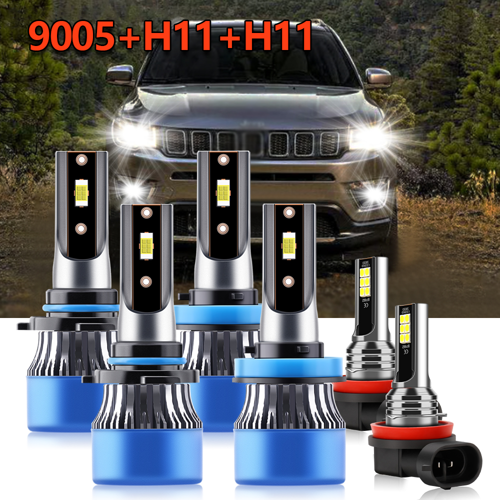 6x Combo LED Headlight 9005 H1 - Compass Lensatic recensione e prezzo