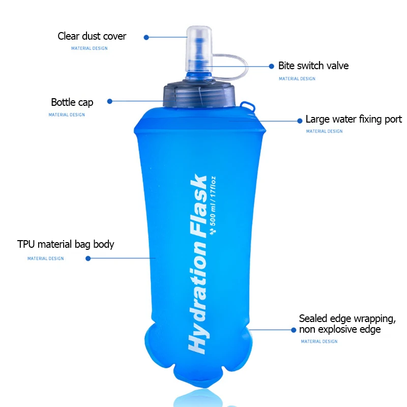 250ml 500ml 750ml Portable Fol - Water Bag Collapsible recensione e prezzo
