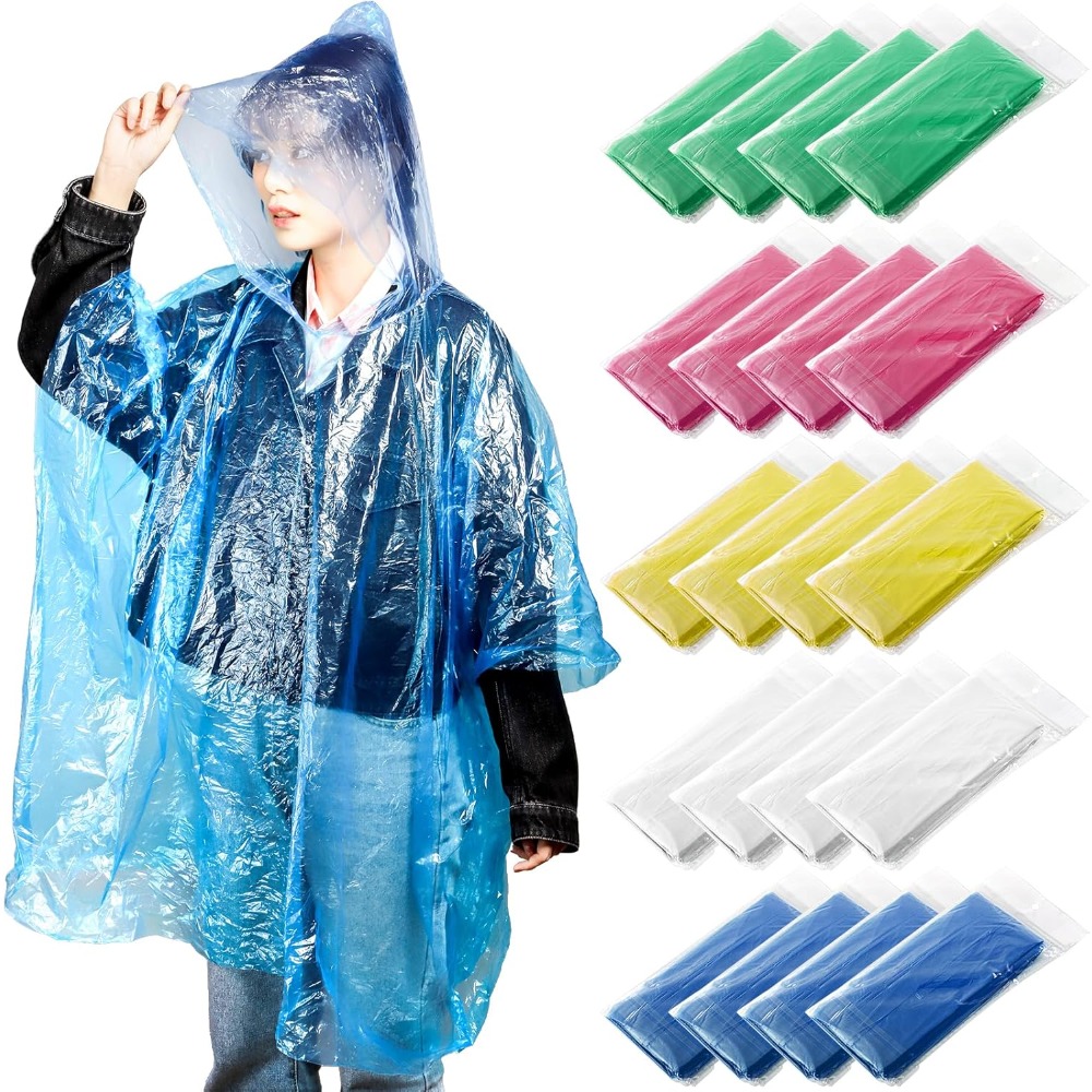 20 Pack Disposable Rain Poncho - Emergency Poncho Rain recensione e prezzo
