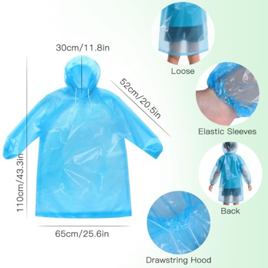 GAOHUI 4/6 Pack Disposable Rai - Emergency Poncho Rain recensione e prezzo
