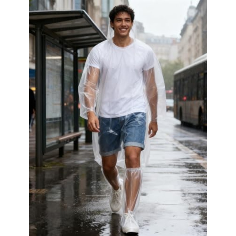 Disposable Rain Ponchos for Ad - Emergency Poncho Rain recensione e prezzo