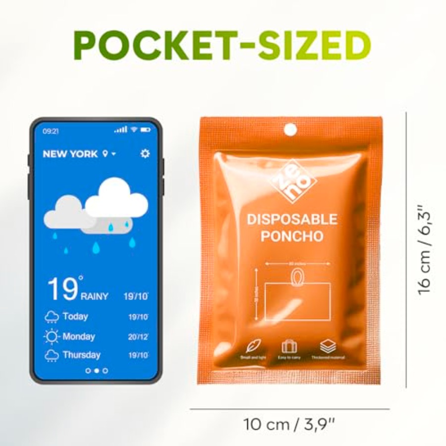 Disposable Rain Ponchos for Ad - Emergency Poncho Rain recensione e prezzo