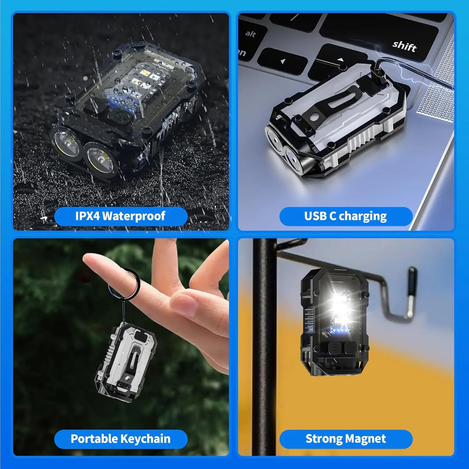 Mini COB Keychain Flashlight,C - Fishing Kit Compact recensione e prezzo