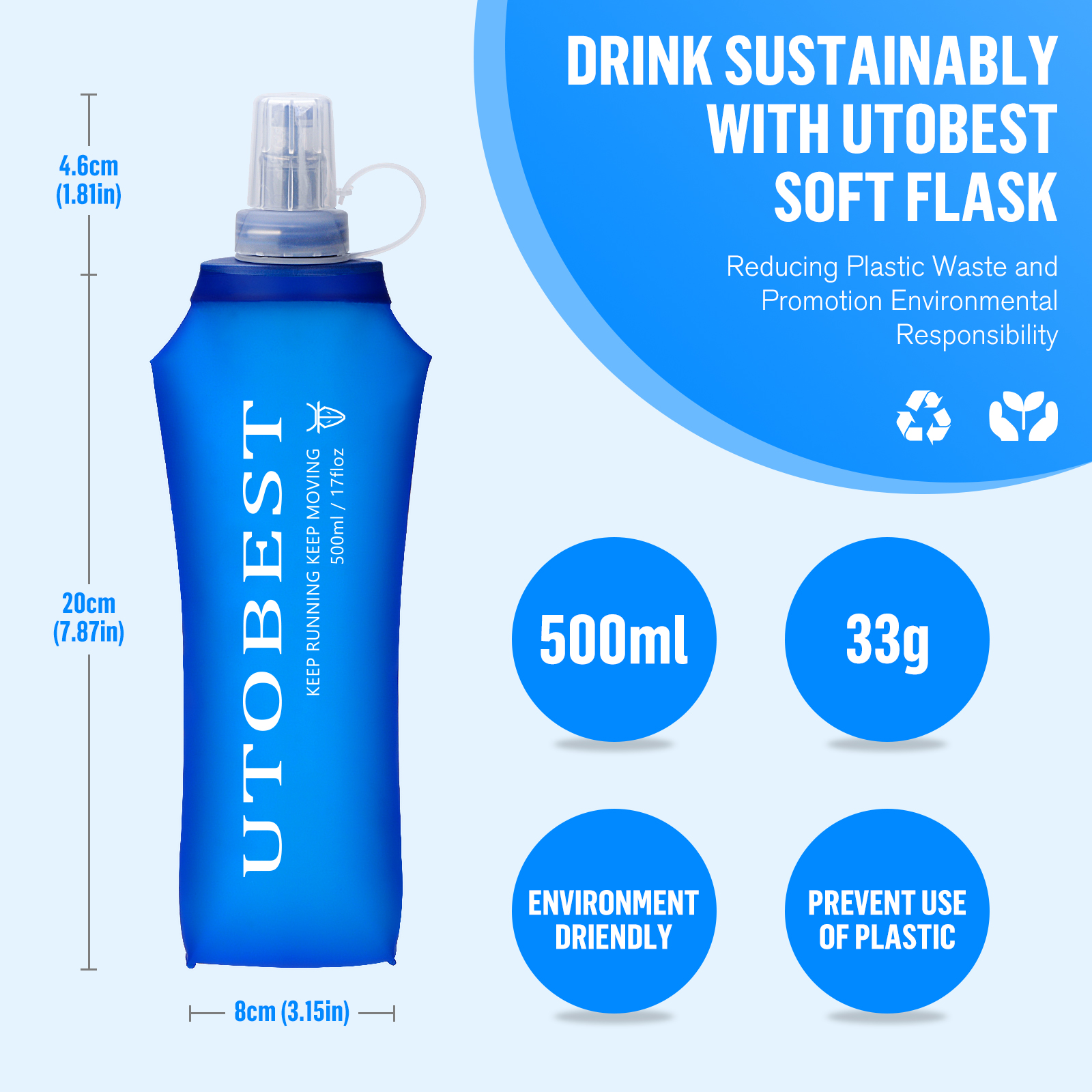 UTOBEST 250ml 350ml 500ml Soft - Water Bag Collapsible recensione e prezzo