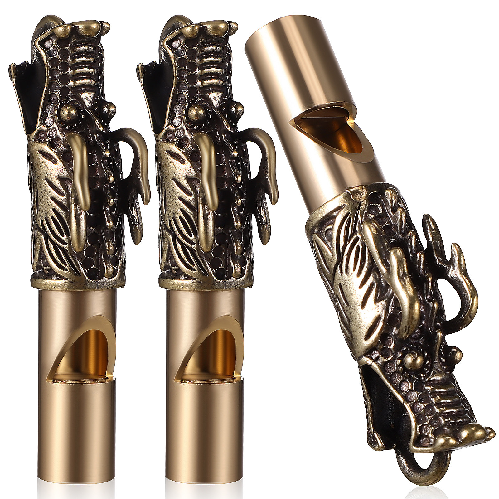 3Pcs Dragon Whistles Brass Ret - Emergency Whistle Loud recensione e prezzo