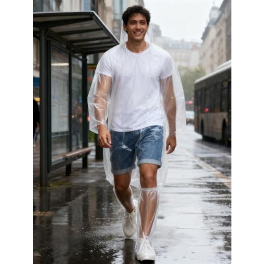 Disposable Rain Ponchos for Ad - Emergency Poncho Rain recensione e prezzo