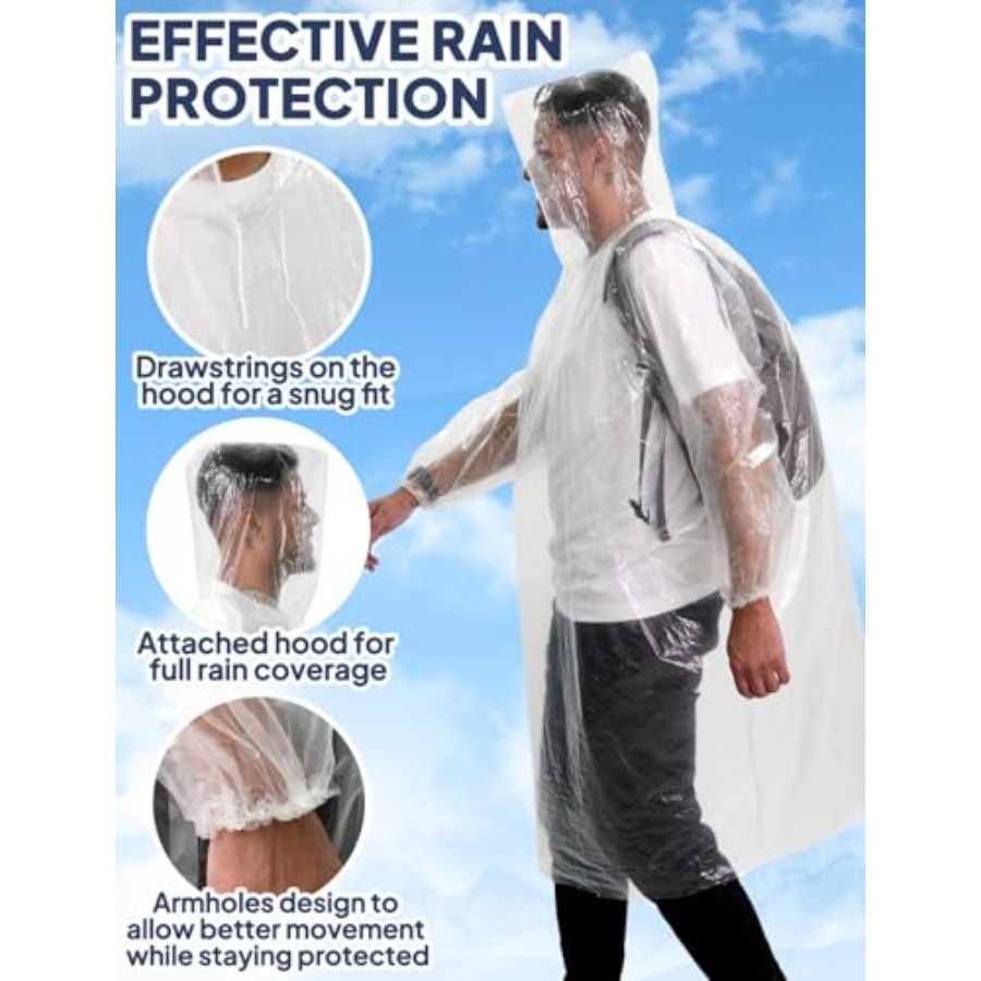 ANYOO Disposable Rain Poncho f - Emergency Poncho Rain recensione e prezzo