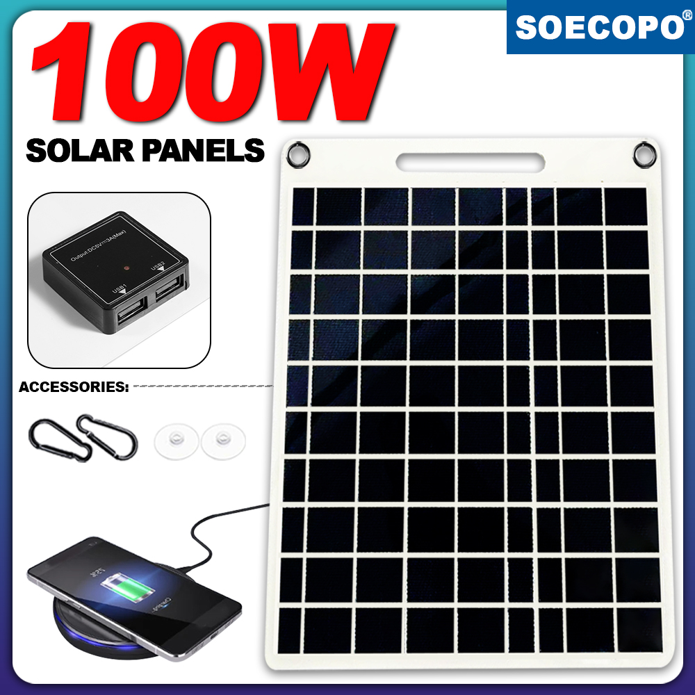 100W Waterproof Solar Panel Po - Solar Emergency Charger recensione e prezzo