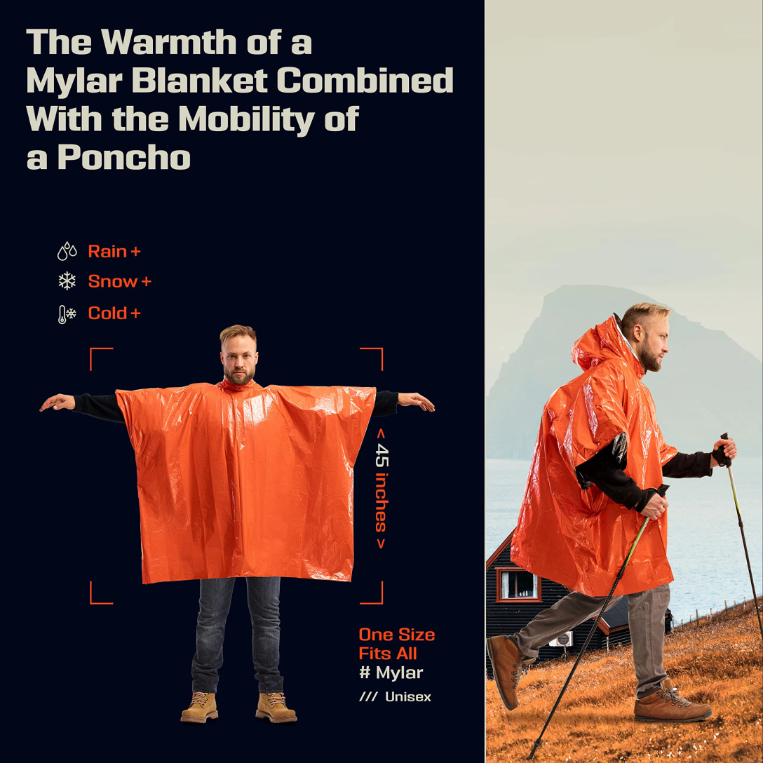 Emergency Rain Poncho with Hoo - Emergency Mylar Tent recensione e prezzo